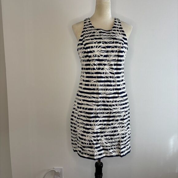 Lilly Pulitzer Dresses & Skirts - Lilly Pulitzer- Blue & White Striped Dress with Rope & Gem Details